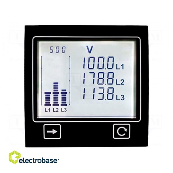 Meter: power | digital,mounting,programmable | on panel | 4-digit image 2