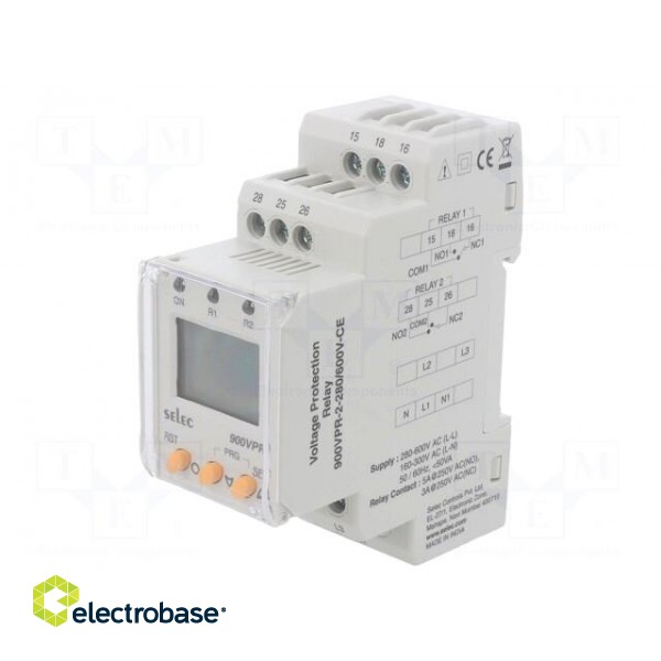 Meter: relay | digital | for DIN rail mounting | LCD | 3 digit | 0÷55°C image 1
