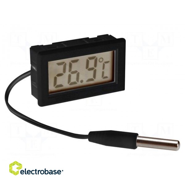Meter: temperature | digital | on panel | LCD | Temp: -50÷100°C | Len: 1m