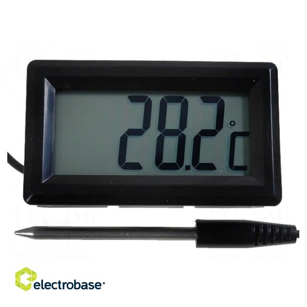 Meter | on panel | digital | -50÷300°C | Resol: 0,1°C | Probe l: 45mm