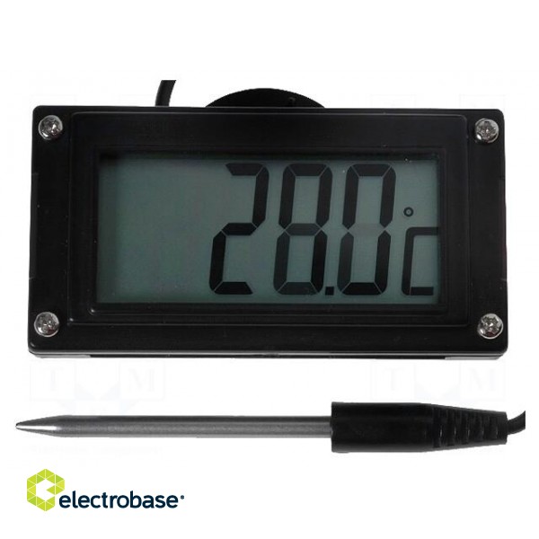 Meter | on panel | digital | -50÷150°C | Resol: 0,1°C | Probe l: 45mm