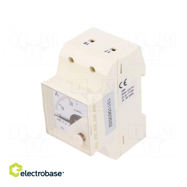 Ammeter | for DIN rail mounting | I AC: 0÷25A | True RMS | Class: 1.5 image 1