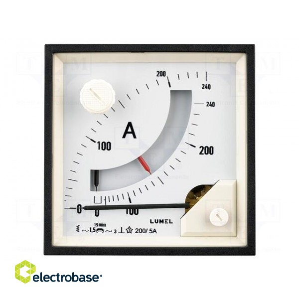 Ammeter | on panel | I AC: 0÷40A | Features: working position 90° фото 2