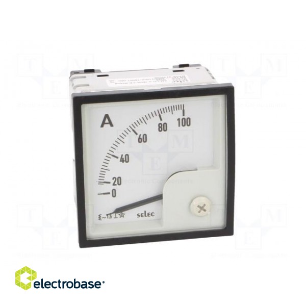 Ammeter | on panel | I AC: 0÷100A | Class: 1.5 | 50÷60Hz | Features: 90° фото 9