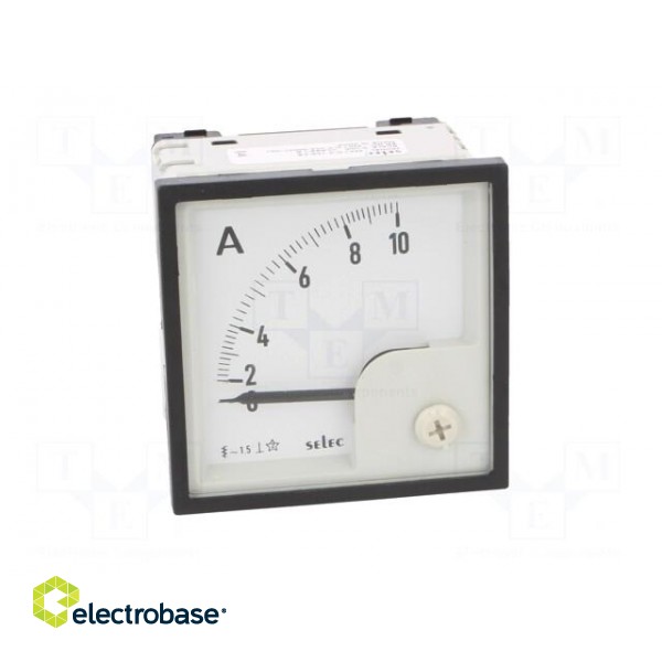 Ammeter | on panel | I AC: 0÷10A | Class: 1.5 | 50÷60Hz | Features: 90° фото 9