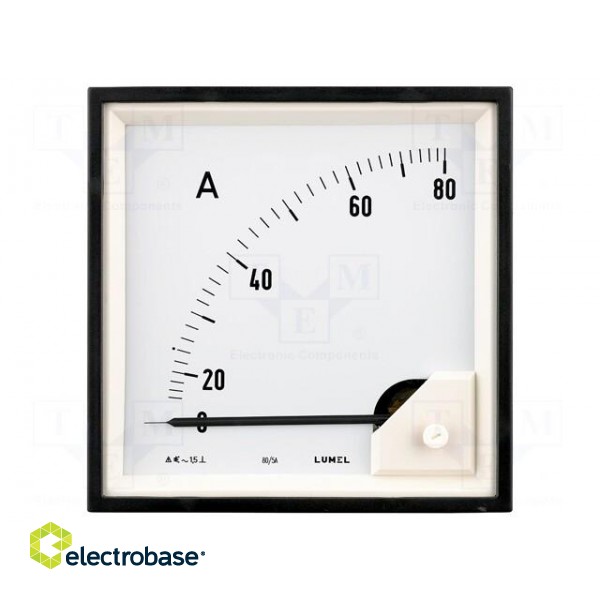 Ammeter | on panel | I AC: 0÷60A | True RMS | Class: 1.5 | 40÷72Hz | 600V paveikslėlis 2