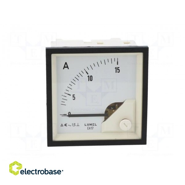 Ammeter | on panel | I AC: 0÷15A | True RMS | Class: 1.5 | 40÷72Hz | 600V фото 10