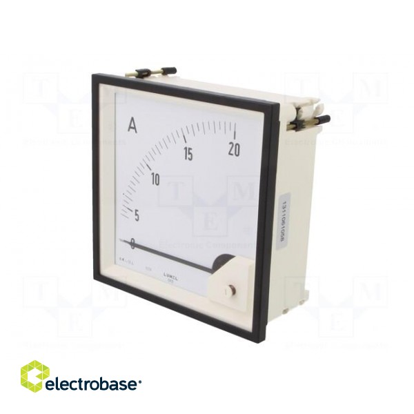 Ammeter | on panel | I AC: 0÷20A | True RMS | Class: 1.5 | 40÷72Hz | 600V image 3