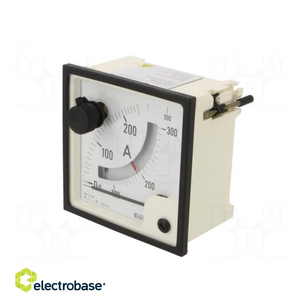 Ammeter | on panel | I AC: 0÷250A,300A,500A | Class: 1.5 | 96x96mm image 3