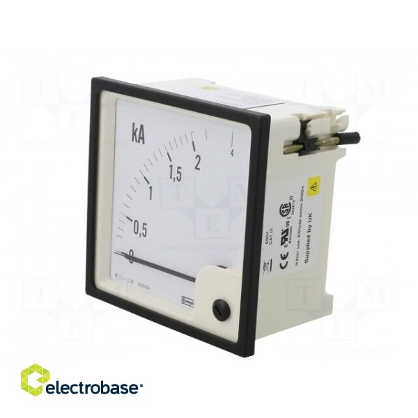 Amperometer | analogue | mounting | on panel | I AC: 0/2÷4kA | True RMS paveikslėlis 3