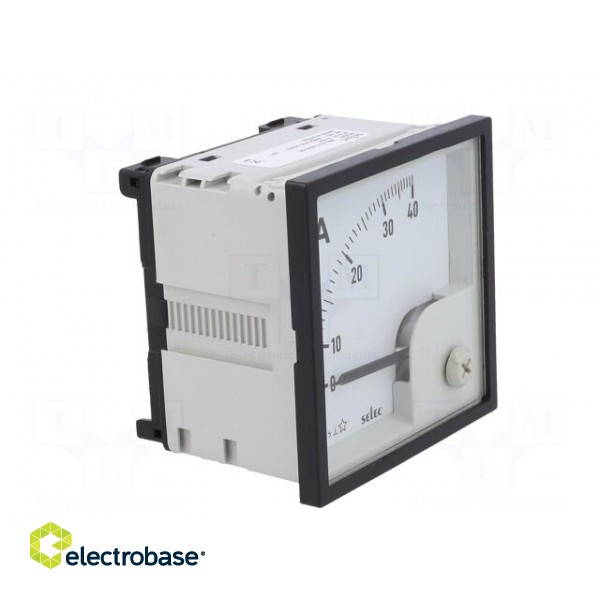 Ammeter | on panel | I AC: 0÷40A | Class: 1.5 | 50÷60Hz | Features: 90° фото 8