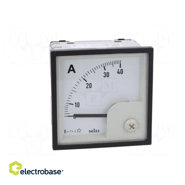Ammeter | on panel | I AC: 0÷40A | Class: 1.5 | 50÷60Hz | Features: 90° image 9