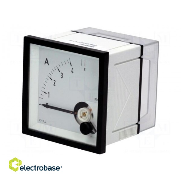 Amperometer | analogue | mounting | on panel | I AC: 0÷4/8A | True RMS paveikslėlis 1