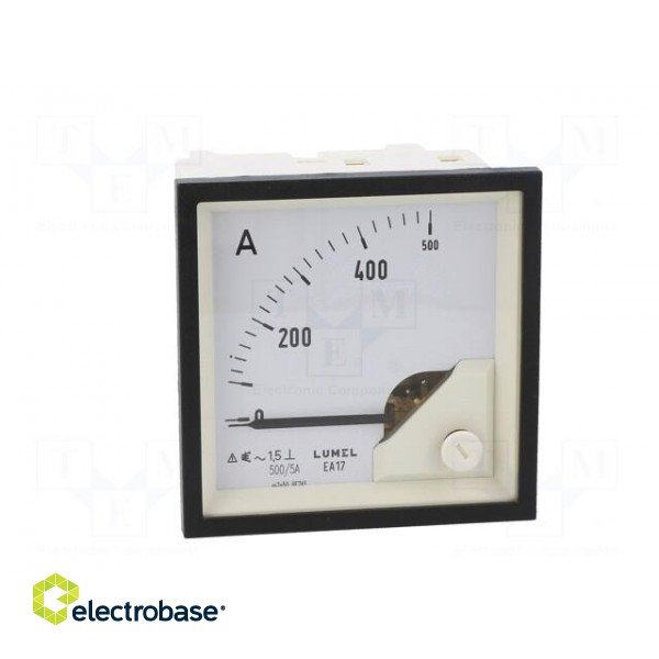 Ammeter | on panel | I AC: 0÷500A | True RMS | Class: 1.5 | 40÷72Hz | 600V paveikslėlis 10
