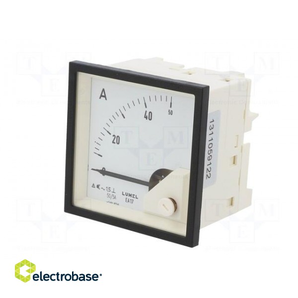 Ammeter | on panel | I AC: 0÷50A | True RMS | Class: 1.5 | 40÷72Hz | 600V image 3