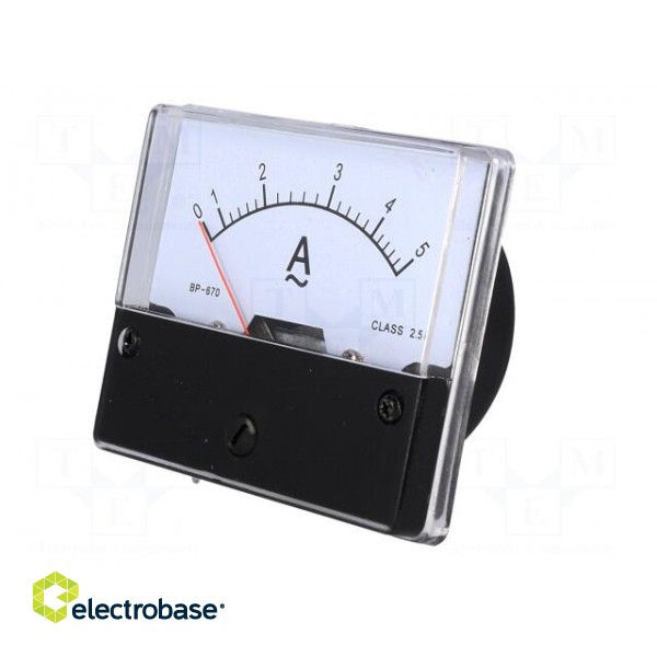 Amperometer | analogue | mounting | on panel | I AC: 0÷5A | Class: 2,5 image 2