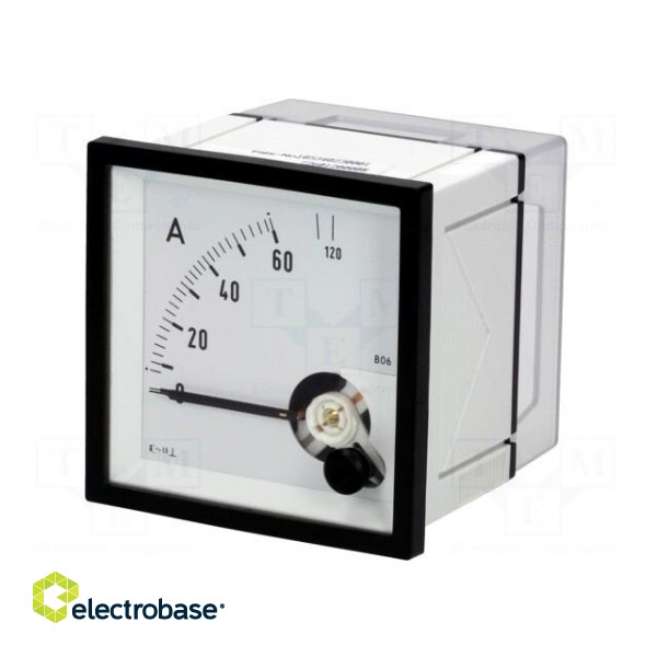 Ammeter | on panel | I AC: 0÷60A,120A | True RMS | Class: 1.5 | 45÷65Hz image 1