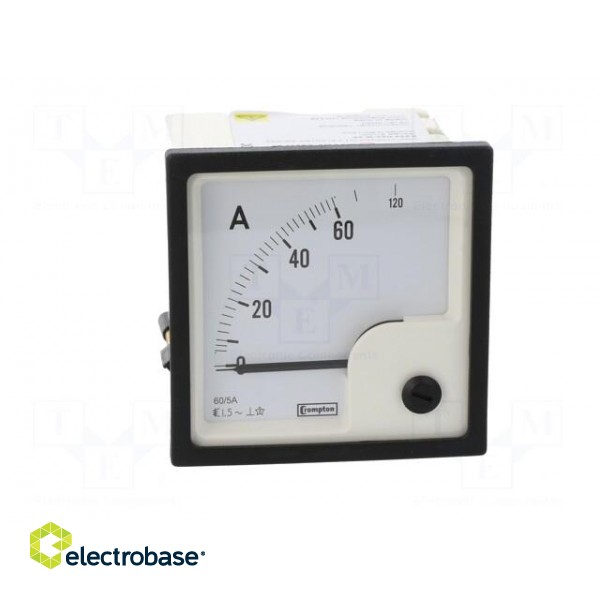 Ammeter | on panel | I AC: 0÷60A,120A | True RMS | Class: 1.5 | 50÷60Hz paveikslėlis 10