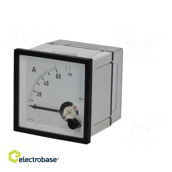 Ammeter | on panel | I AC: 0÷60A,120A | True RMS | Class: 1.5 | 45÷65Hz image 2