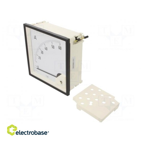 Ammeter | on panel | I AC: 0÷60A | True RMS | Class: 1.5 | 40÷72Hz | 600V paveikslėlis 1