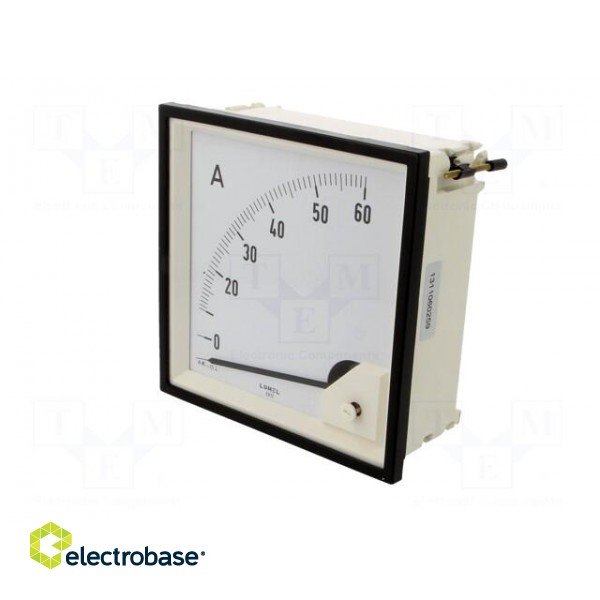 Ammeter | on panel | I AC: 0÷60A | True RMS | Class: 1.5 | 40÷72Hz | 600V paveikslėlis 3