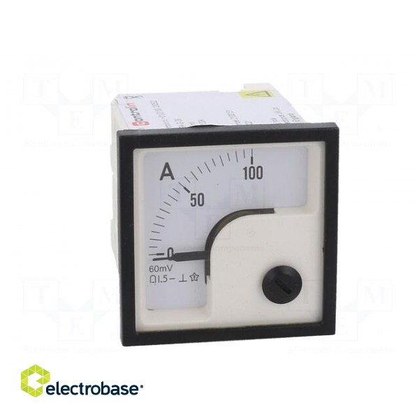 Ammeter | on panel | I DC: 0÷100A | Class: 1.5 | 48x48mm image 10