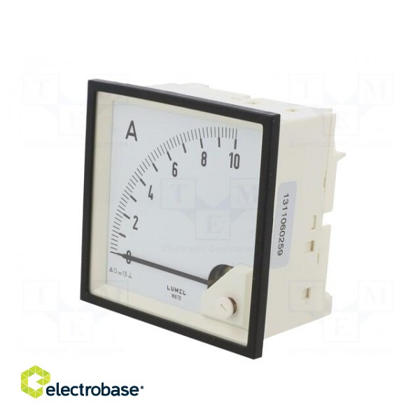 Ammeter | on panel | I DC: 0÷10A | Class: 1.5 | Length: 95mm | 600V | MA19 image 3