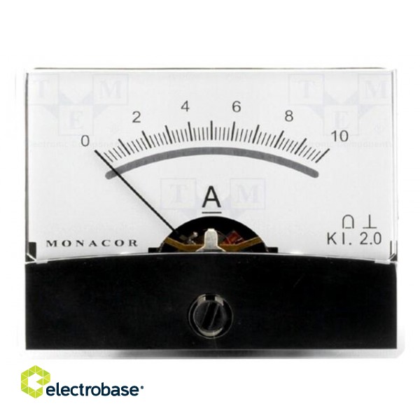 Amperometer | analogue | mounting | on panel | I DC: 0÷10A | Class: 2