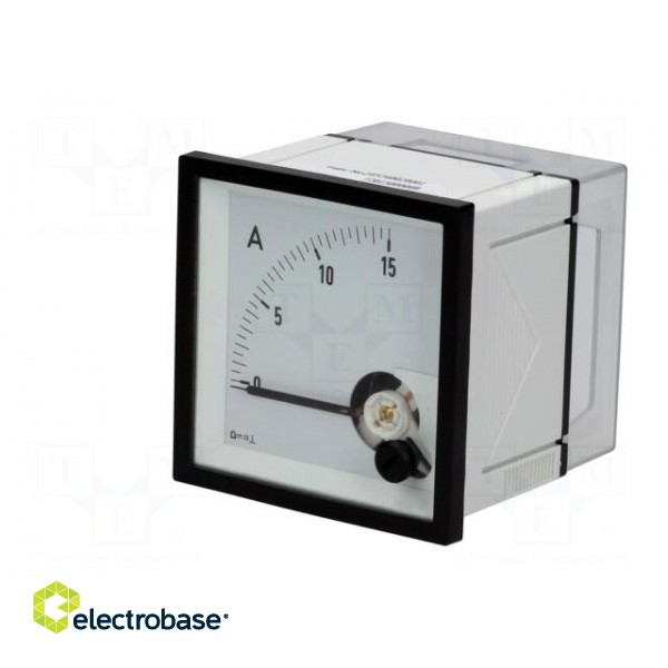Ammeter | on panel | I DC: 0÷15A | Class: 1.5 | DQN | 72x72x58.5mm image 2