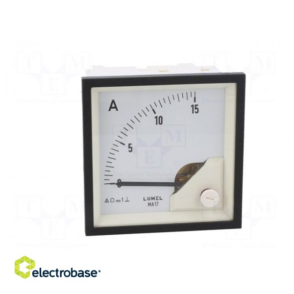 Ammeter | on panel | I DC: 0÷15A | Class: 1.5 | Length: 61mm | 600V | MA17 image 10