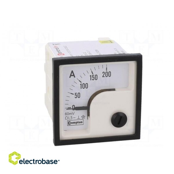 Ammeter | on panel | I DC: 0÷200A | Class: 1.5 | 48x48mm image 10