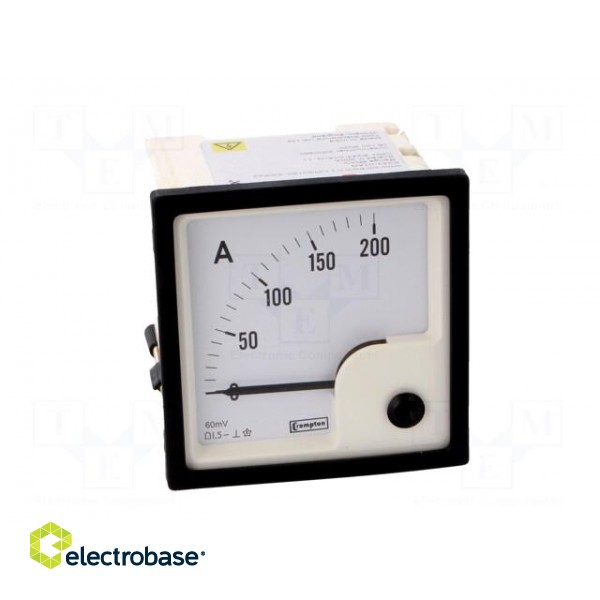 Ammeter | on panel | I DC: 0÷200A | Class: 1.5 | 72x72mm image 10