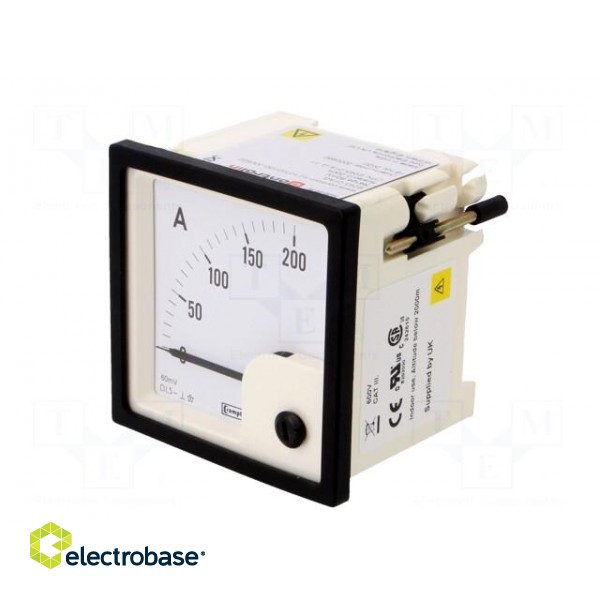 Amperometer | analogue | mounting | on panel | I DC: 0÷200A | Class: 1,5 image 3