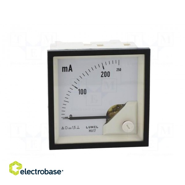 Ammeter | on panel | I DC: 0÷250mA | Class: 1.5 | Length: 61mm | 600V image 10