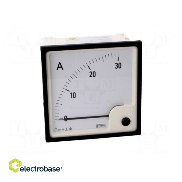 Ammeter | on panel | I DC: 0÷30A | Class: 1.5 | 96x96mm image 10