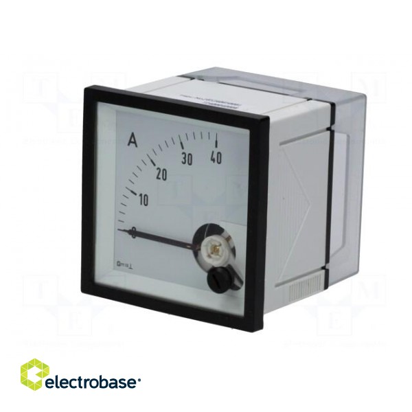 Ammeter | on panel | I DC: 0÷40A | Class: 1.5 | DQN | 72x72x58.5mm image 2