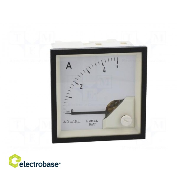 Ammeter | on panel | I DC: 0÷5A | Class: 1.5 | Length: 61mm | 600V | MA17 image 10