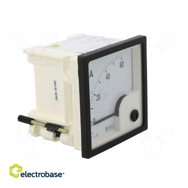 Ammeter | on panel | I DC: 0÷60A | Class: 1.5 | 72x72mm image 9