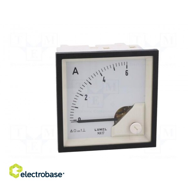 Ammeter | on panel | I DC: 0÷6A | Class: 1.5 | Length: 61mm | 600V | MA17 image 10