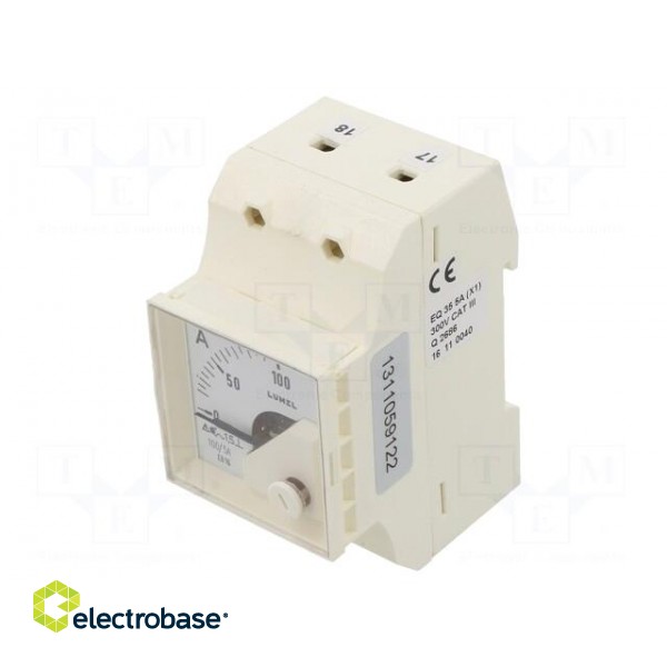 Ammeter | for DIN rail mounting | I AC: 0÷100A | True RMS | Class: 1.5 image 1