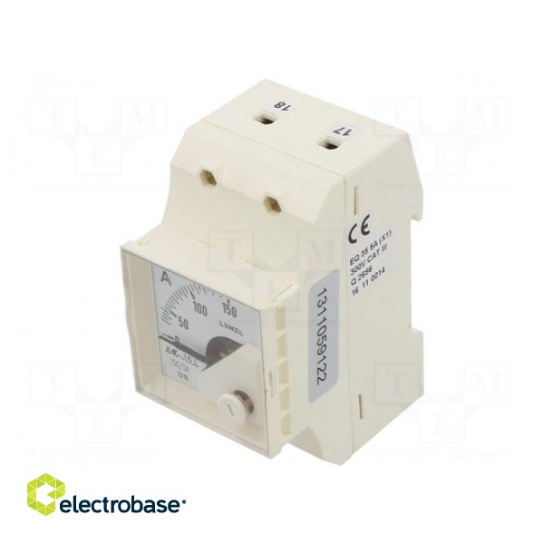 Ammeter | for DIN rail mounting | I AC: 0÷150A | True RMS | Class: 1.5 image 1