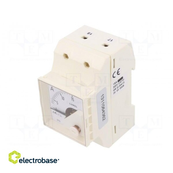 Ammeter | for DIN rail mounting | I AC: 0÷15A | True RMS | Class: 1.5 image 1