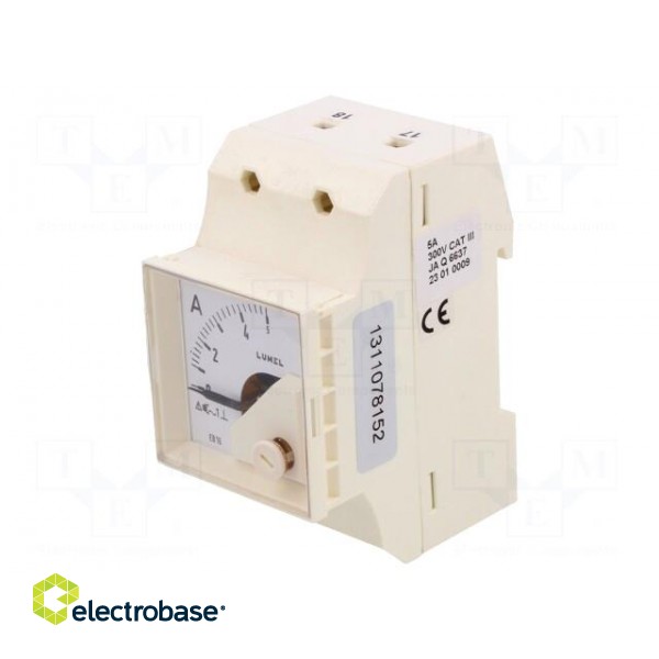 Ammeter | for DIN rail mounting | I AC: 0÷5A | True RMS | Class: 1.5 image 1