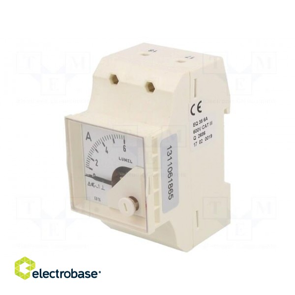 Ammeter | for DIN rail mounting | I AC: 0÷6A | True RMS | Class: 1.5 image 1