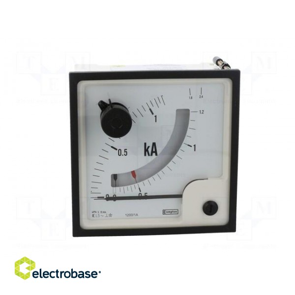 Amperometer | analogue | mounting | on panel | Class: 1,5 | 96x96mm paveikslėlis 10