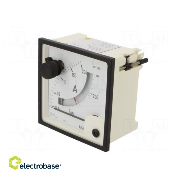 Ammeter | on panel | I AC: 0÷200A,240A,400A | Class: 1.5 | 96x96mm image 3