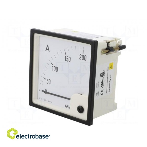 Amperometer | analogue | mounting | on panel | I AC: 0÷200A | True RMS paveikslėlis 3