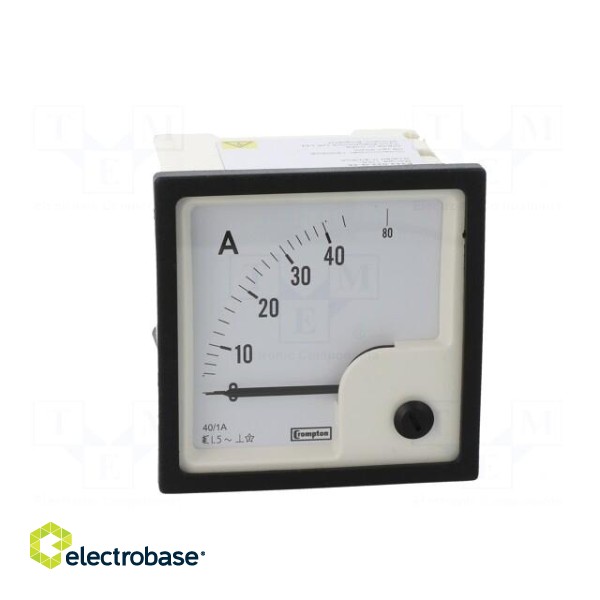 Ammeter | on panel | I AC: 0÷40A,80A | True RMS | Class: 1.5 | 50÷60Hz фото 10