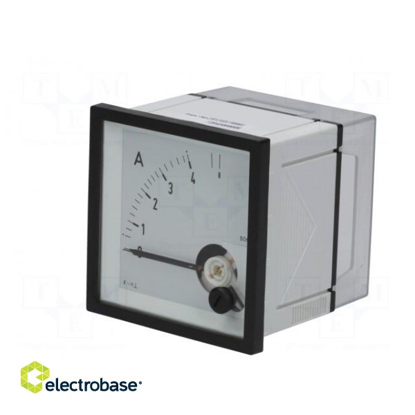 Amperometer | analogue | mounting | on panel | I AC: 0÷4/8A | True RMS paveikslėlis 2