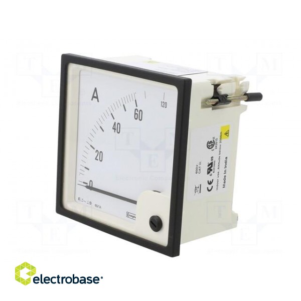 Ammeter | on panel | I AC: 0÷60A,120A | True RMS | Class: 1.5 | 50÷60Hz image 3